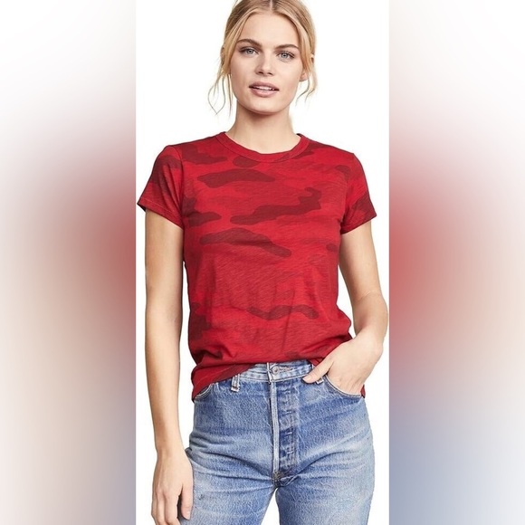 Rag and Bone Red Camo Short Sleeve Tee Shirt Size Small - Picture 3 of 13